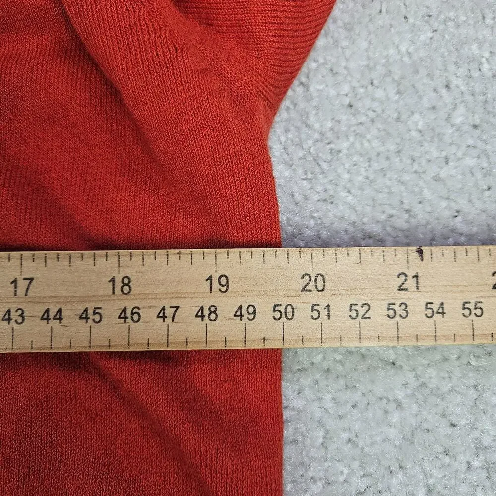 J Jill Sweater Womens M Orange Easy Fit V Neck Knit Lightweight Pullover - Picture 5 of 8